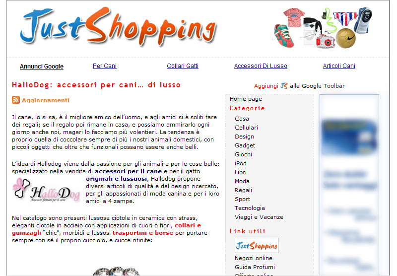 JustShopping (Gennaio 2007) - Press On-Line