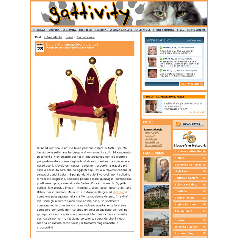 BlogoSfere/Gattivity (Giugno 2007) - Press On-Line