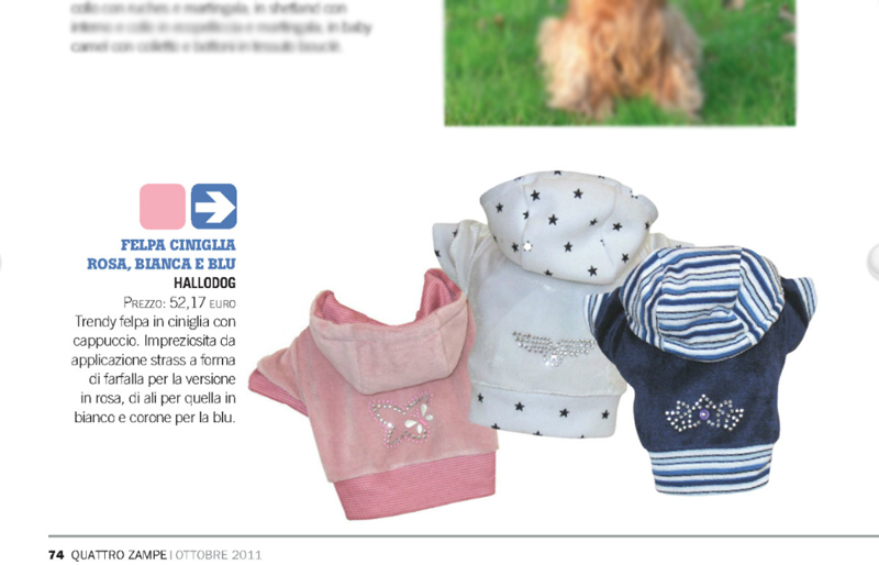Felpine in ciniglia con Strass - Quattrozampe(Ottobre 2011)